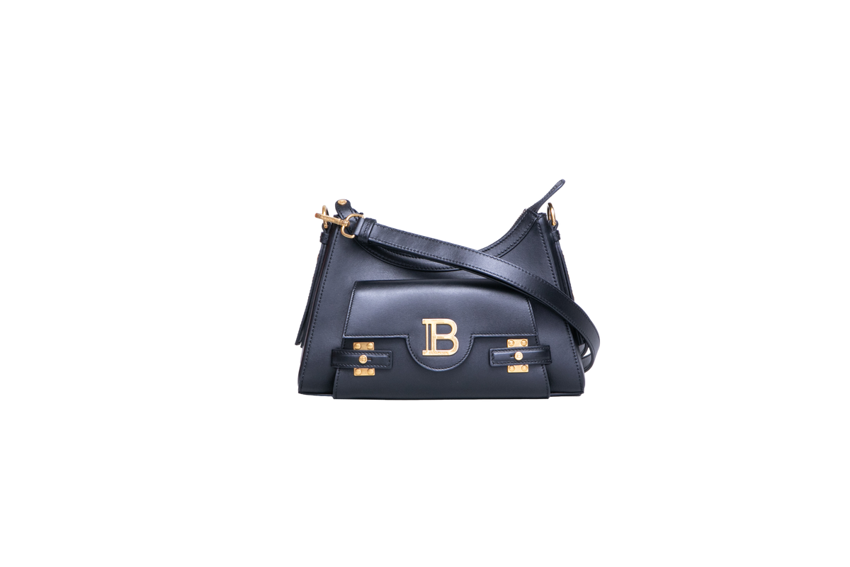 BALMAIN B-BUZZ SHOULDER BAG LEATHER BLACK