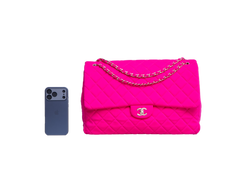 CHANEL CLASSIC FLAP MAXI MATELASSÊ NEON PINK