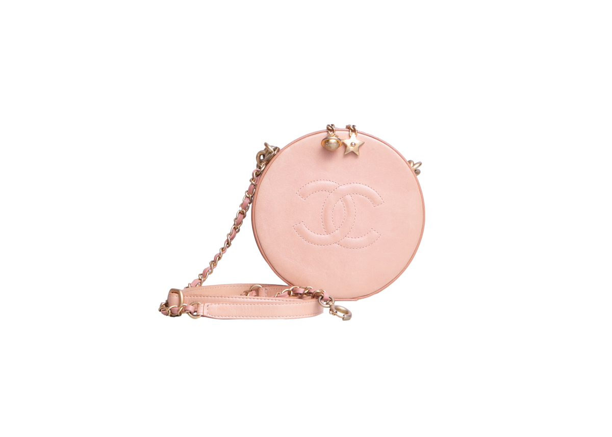 CHANEL ROUND AS EARTH CC CROSSBODY BAG PEACH