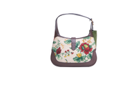 GUCCI JACKIE 1961 SMALL FLORA EMBROIDERED CANVAS BROWN