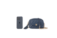CHANEL CC DIAMOND LAMBSKIN NAVY
