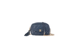 CHANEL CC DIAMOND LAMBSKIN NAVY