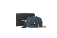 CHANEL CC DIAMOND LAMBSKIN NAVY
