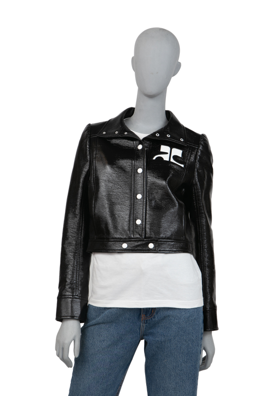 COURRÈGES JACKET CROPPED BLACK PATCH