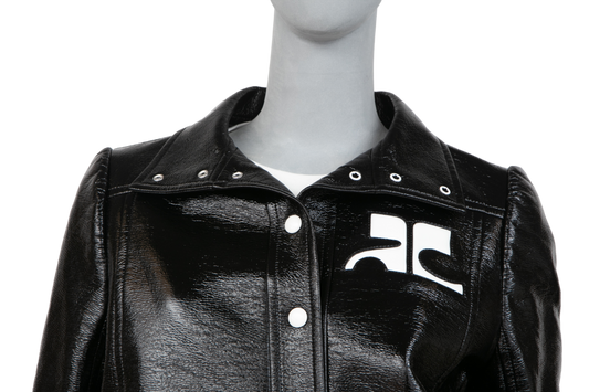 COURRÈGES JACKET CROPPED BLACK PATCH