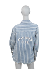 MIU MIU SHORT & JACKET STRIPED DENIM