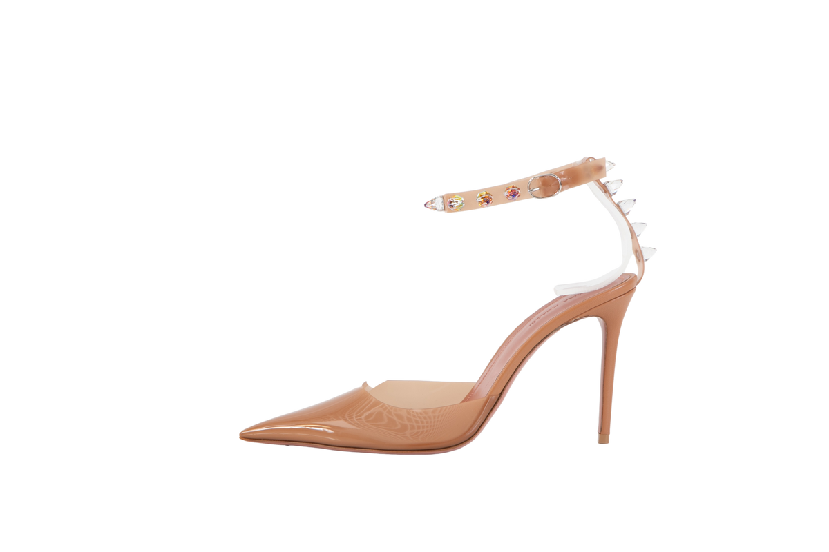 AMINA MUADDI PUMPS JULIA GLASS PVC TAN