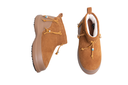 MOON BOOT BOOTS LUNA LOW BEADS SUEDE TAN - 39 BR
