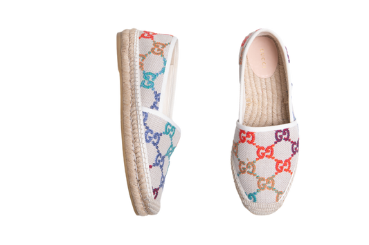 GUCCI ESPADRILLE BEIGE GG PSYCHEDELIC - 40 1/2 BR