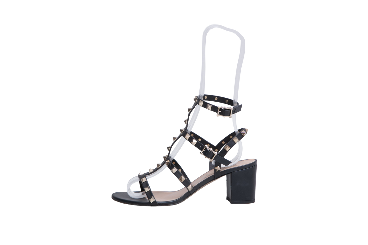 VALENTINO SANDAL ROCKSTUD BLACK - 36 1/2