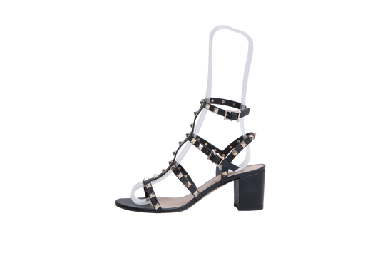 VALENTINO SANDAL ROCKSTUD BLACK - 36 1/2