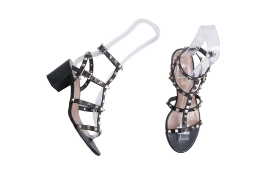 VALENTINO SANDAL ROCKSTUD BLACK - 36 1/2