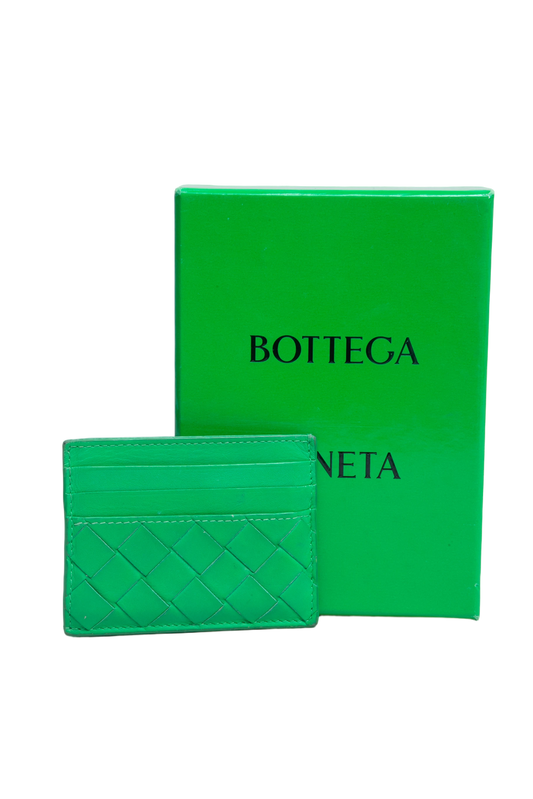 BOTTEGA HOLDER CARD INTRECCIATO GREEN