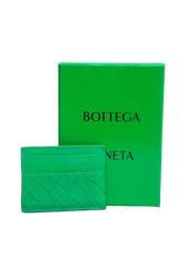 BOTTEGA HOLDER CARD INTRECCIATO GREEN