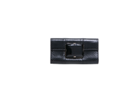 GUCCI CLUTCH PYTHON WITH LARGE FACETED STONE BLACK