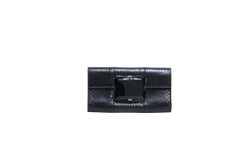 GUCCI CLUTCH PYTHON WITH LARGE FACETED STONE BLACK