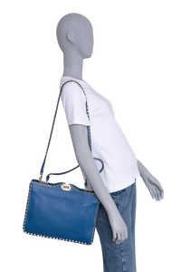VALENTINO MESSENGER FLAP ROCKSTUD SEA BOTTOM