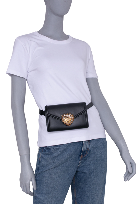 DG MINI ENVELOPE DEVOTION BELT BAG BLACK