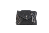 YSL LOULOU LARGE CHEVRON BLACK