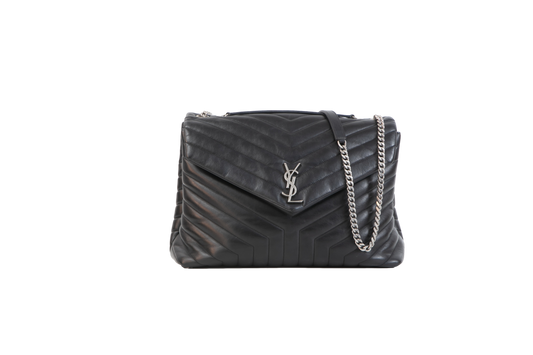 YSL LOULOU LARGE CHEVRON BLACK