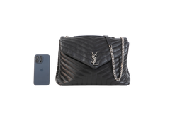 YSL LOULOU LARGE CHEVRON BLACK