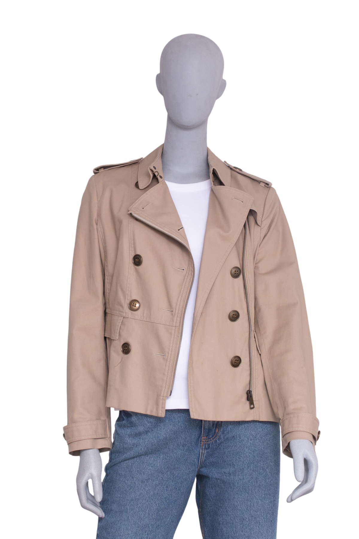 BURBERRY JACKET BRIT ZIPPER COTTON BEIGE