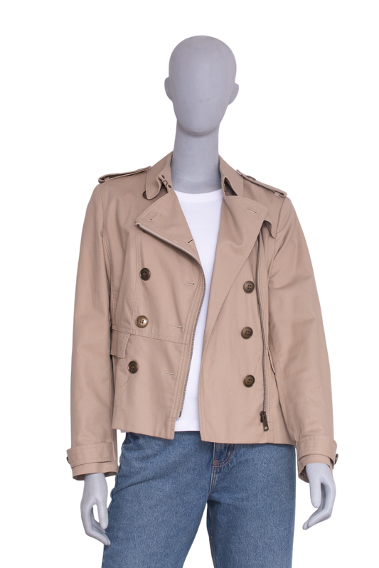 BURBERRY JACKET BRIT ZIPPER COTTON BEIGE