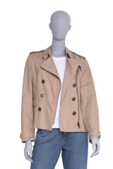 BURBERRY JACKET BRIT ZIPPER COTTON BEIGE