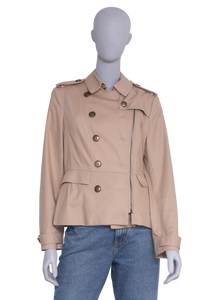 BURBERRY JACKET BRIT ZIPPER COTTON BEIGE