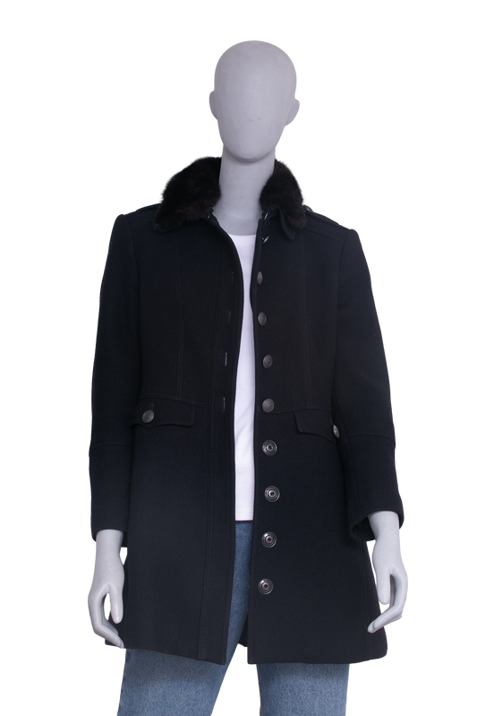 BURBERRY TRENCH COAT WOOL BLACK