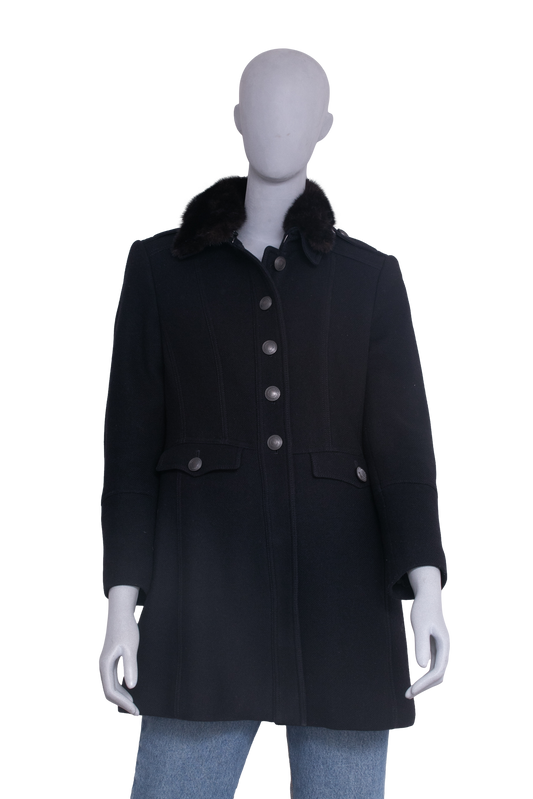 BURBERRY TRENCH COAT WOOL BLACK