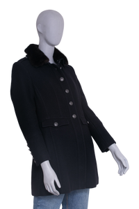BURBERRY TRENCH COAT WOOL BLACK