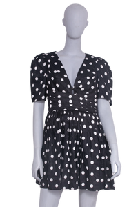 ZIMMERMANN MINI DRESS V NECK BLACK & WHITE