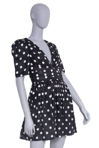 ZIMMERMANN MINI DRESS V NECK BLACK & WHITE