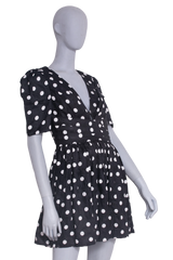 ZIMMERMANN MINI DRESS V NECK BLACK & WHITE