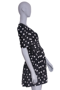 ZIMMERMANN MINI DRESS V NECK BLACK & WHITE