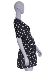 ZIMMERMANN MINI DRESS V NECK BLACK & WHITE