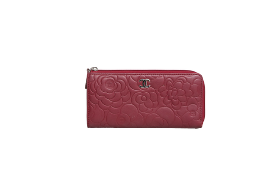 DESAPEGO TATIANA PILÃO CHANEL WALLET LONG RED CAMELIA ZIP