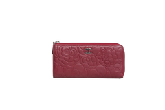 DESAPEGO TATIANA PILÃO CHANEL WALLET LONG RED CAMELIA ZIP