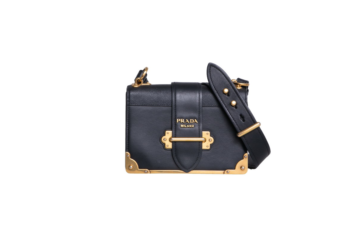 DESAPEGO RAYZA NICACIO PRADA CAHIER BAG CITY CALF BLACK