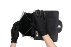 CHANEL PATENT SPLICING SHEEPSKIN B&W