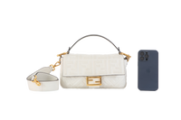 FENDI BAGUETTE EMBOSSED OFF WHITE ZUCCA