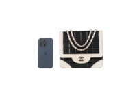 CHANEL PATENT SPLICING SHEEPSKIN B&W