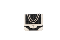 CHANEL PATENT SPLICING SHEEPSKIN B&W