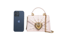 DG DEVOTION SMALL MOIRE PEARL EMBELLISHED PINK