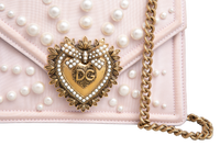 DG DEVOTION SMALL MOIRE PEARL EMBELLISHED PINK