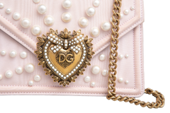 DG DEVOTION SMALL MOIRE PEARL EMBELLISHED PINK