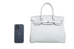HERMES BIRKIN 30 CLEMENCE BLEU PALE