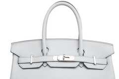 HERMES BIRKIN 30 CLEMENCE BLEU PALE
