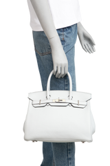 HERMES BIRKIN 30 CLEMENCE BLEU PALE